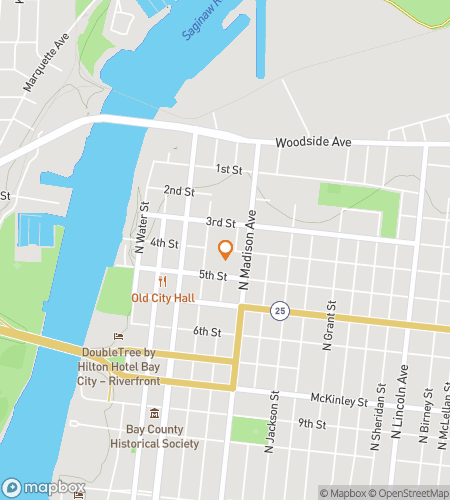 Map of scavenger hunt walking tour for Bay City Buccaneer Bonanza