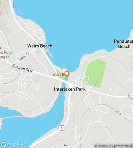 Map of scavenger hunt walking tour for Laconia Boardwalk-to-Bay Grand Adventure