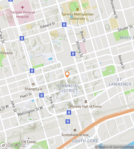 Map of scavenger hunt walking tour for Suit Up & Seek: A Suits City Hunt