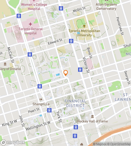 Map of scavenger hunt walking tour for The Heart of Toronto