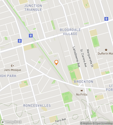 Map of scavenger hunt walking tour for High Park-Junction Jamboree Hunt