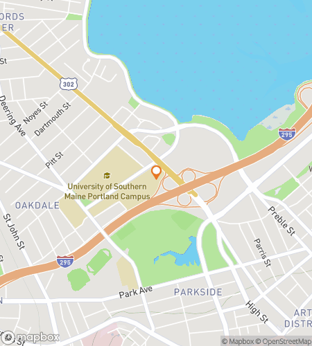 Map of scavenger hunt walking tour for University of Southern Maine Hunt