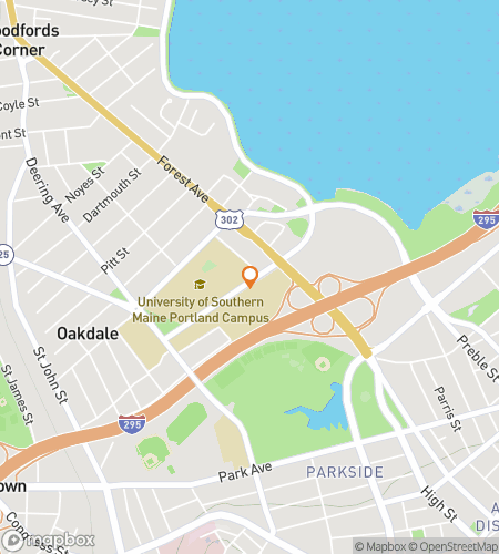 Map of scavenger hunt walking tour for University of Southern Maine Hunt