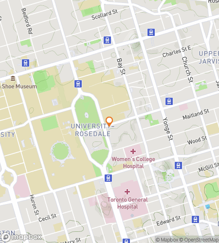 Map of scavenger hunt walking tour for Terrifying Toronto