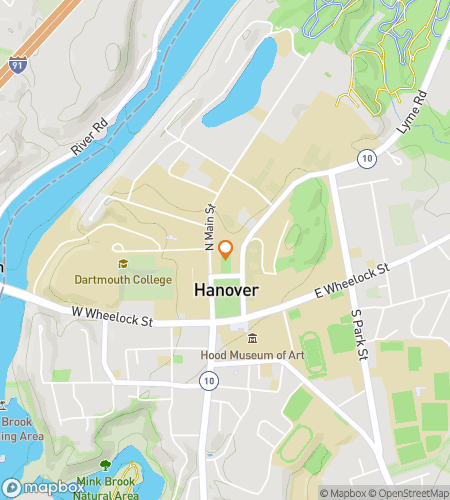 Map of scavenger hunt walking tour for Dartmouth’s Big Green Hunt