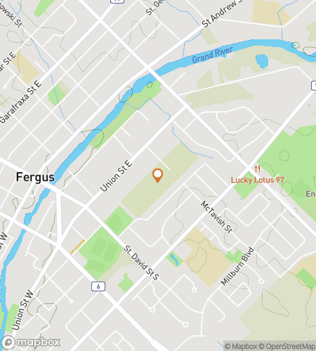 Map of scavenger hunt walking tour for Fer-Gus Where? The Riverside Fergus Hunt