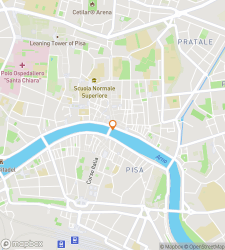 Kartta aarteenetsintäkävelykierroksesta Pisa Scavenger Huntiin