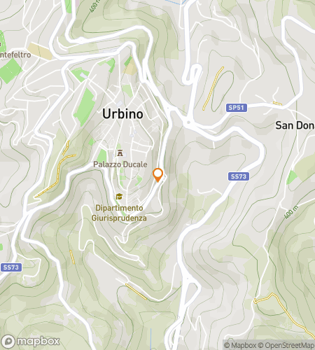 Kaart van scavenger hunt wandeltocht voor Whispers of the Dukes: Discovering Urbino