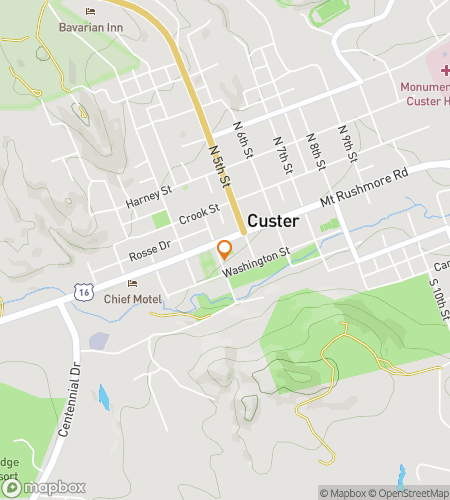 Map of scavenger hunt walking tour for Captivating Custer