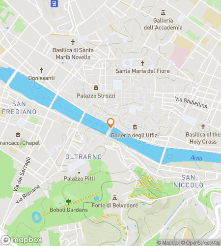 Map of scavenger hunt walking tour for Florence Tuscany Bar Hunt