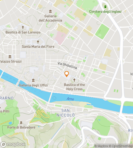 Map of scavenger hunt walking tour for The Shadowed Renaissance: Florence Ghost Hunt