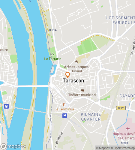 Map of scavenger hunt walking tour for Tarascon Treasure Trove Hunt