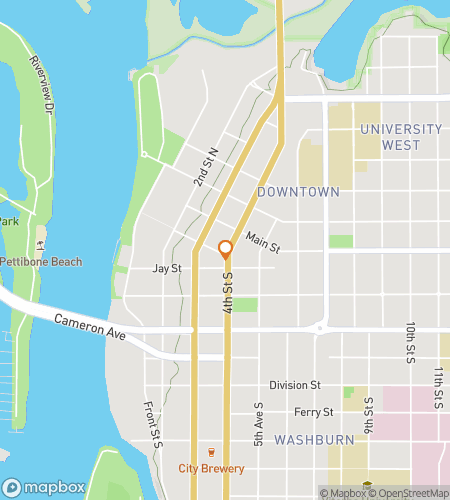 Map of scavenger hunt walking tour for La Crosses Ghouls, Brews & Clues