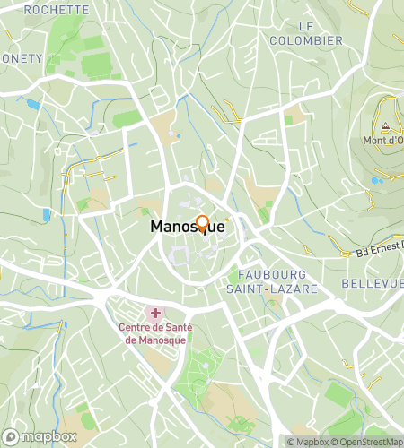 Mapa prohlídky s honbou za pokladem pro Manosque‘s Marvelous Mystery Hunt