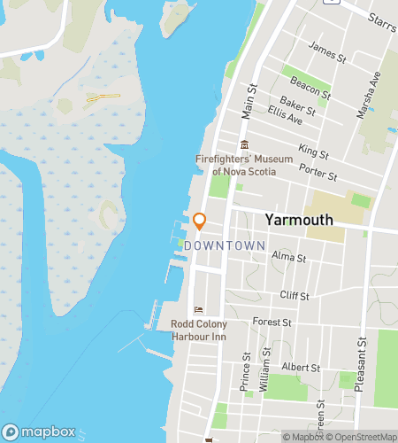 Map of scavenger hunt walking tour for Yarmouth‘s Maritime Merriment Hunt
