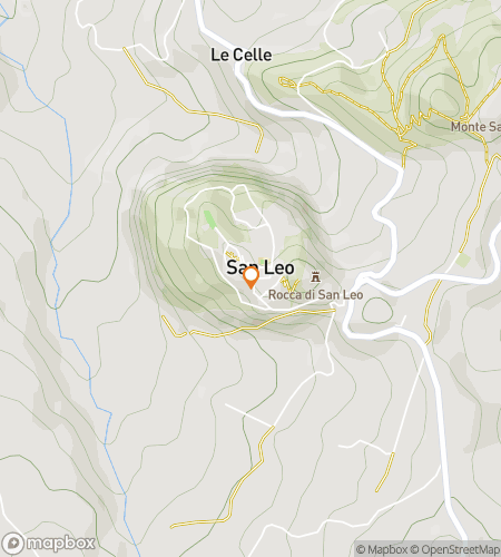 Map of scavenger hunt walking tour for Fortune Favours the Bold: The San Leo Quest