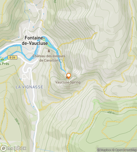 Map of scavenger hunt walking tour for Secrets by the Spring: The Fontaine-de-Vaucluse Hunt