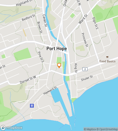 Map of scavenger hunt walking tour for Port Hope Waterfront Discovery Dash