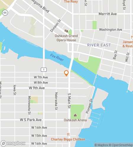 Hartă a turului pe jos cu vânătoare de comori pentru vânătoarea de comori din Oshkosh