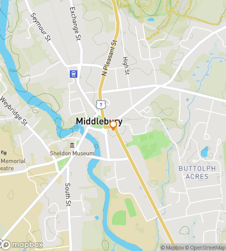 Map of scavenger hunt walking tour for  Middlebury scavenger hunt