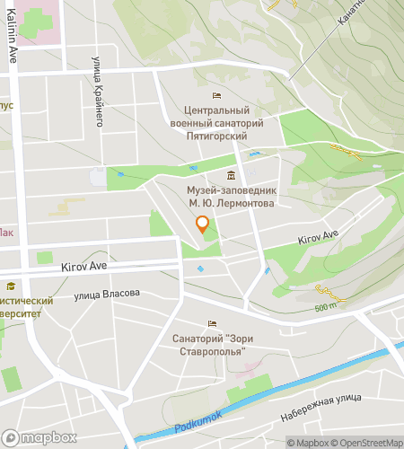 Kaart van de scavenger hunt wandeltocht voor Genezende Lucht&comma; Blijvende Woorden&colon; Pyatigorsk