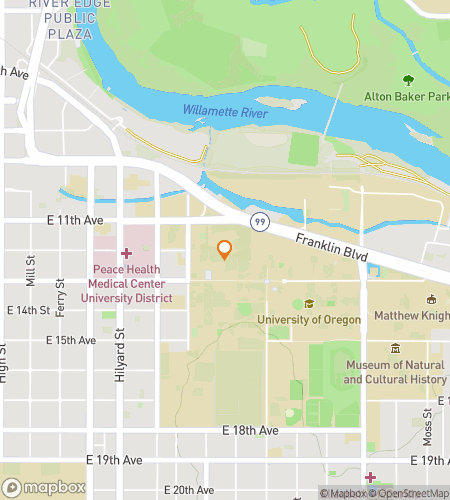 Térkép a kincskereső gyalogtúráról a Waddle Around Oregon Campus számára