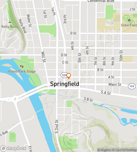 Map of scavenger hunt walking tour for Spring Into Action! The Evergreen Springfield Hunt