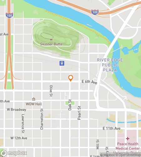 Map of scavenger hunt walking tour for Eugene Market District Escapade