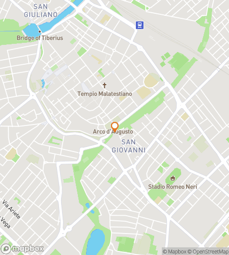 Map of scavenger hunt walking tour for Roman Ruins & Riviera Secrets: The Rimini Quest