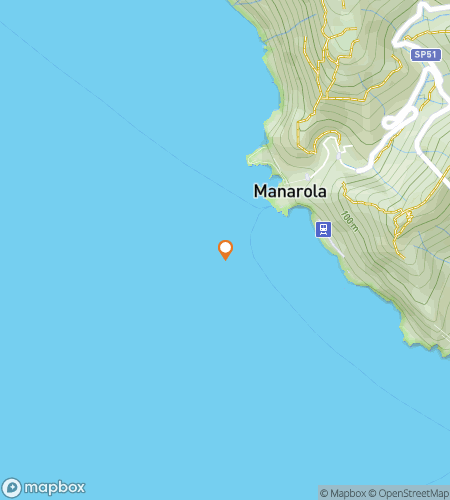 Map of scavenger hunt walking tour for Manarola Clues Among the Colorful Cliffs