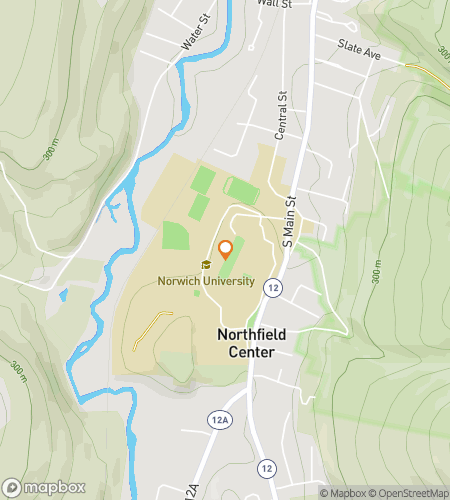 Map of scavenger hunt walking tour for Norwich University Hunt