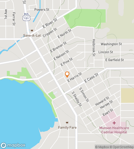 Map of scavenger hunt walking tour for Cadillac Scavenger Hunt