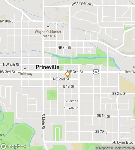 Map of scavenger hunt walking tour for  Prineville scavenger hunt