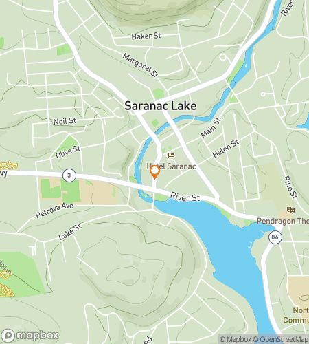 Map of scavenger hunt walking tour for Saranac Lake‘s Spectacular Scavenger Soiree