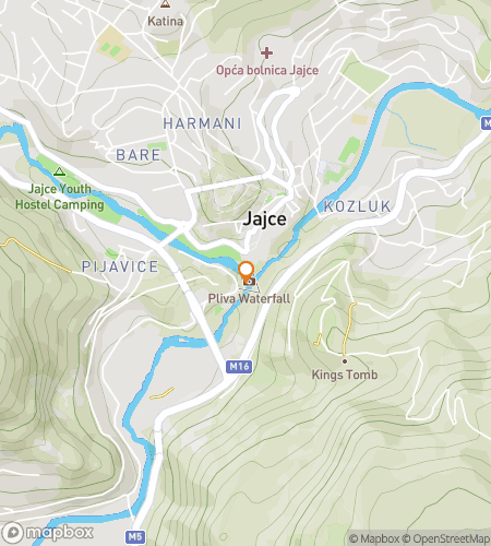 Map of scavenger hunt walking tour for Waterfallin’ for You: The Historic Jajce Hunt