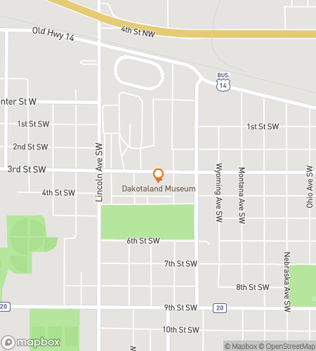 Карта пешеходной экскурсии по квесту «Dakota Dash: Downtown Huron Hunt»