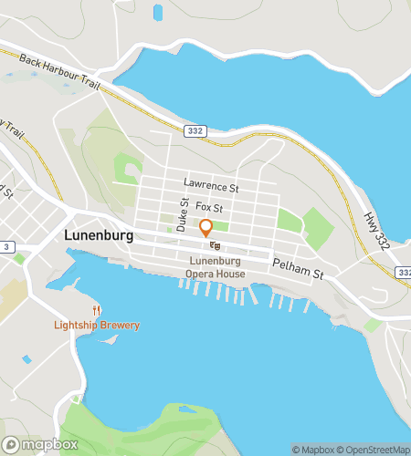 Map of scavenger hunt walking tour for Catch of the Day: Lunenburg Edition