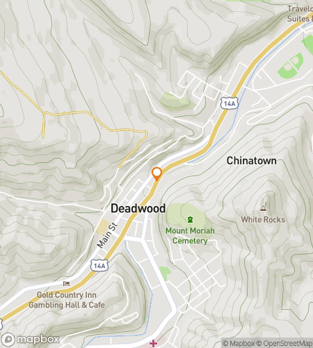 Map of scavenger hunt walking tour for Downtown Deadwood Ghost Tour