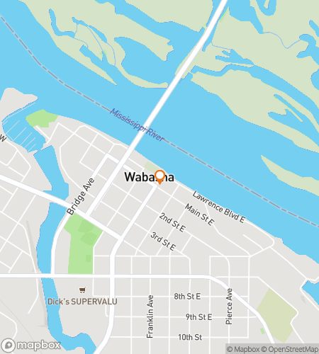 Map of scavenger hunt walking tour for Wabasha Dash-a-Hunt