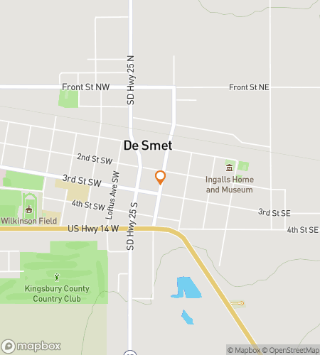Map of scavenger hunt walking tour for De Smet Downtown Dash & Discovery