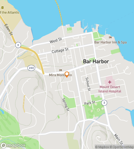 Map of scavenger hunt walking tour for Downtown Bar Harbor Ghost Tour