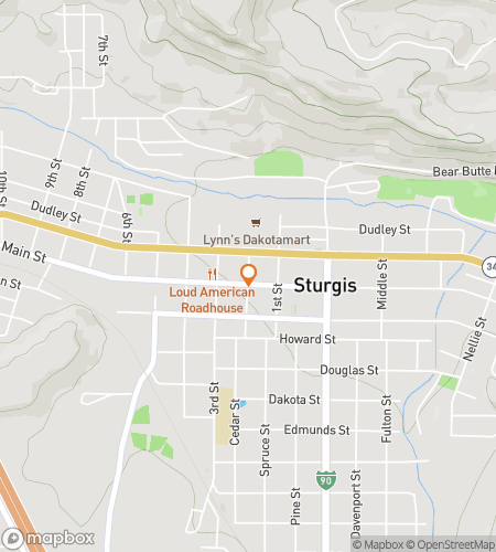 Map of scavenger hunt walking tour for Need for Speed in Sturgis