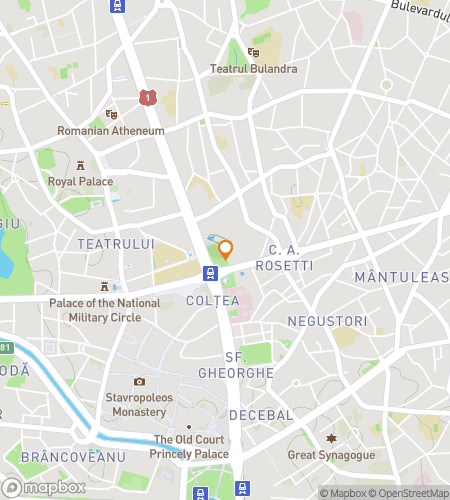 Map of scavenger hunt walking tour for University of Bucharest Hunt