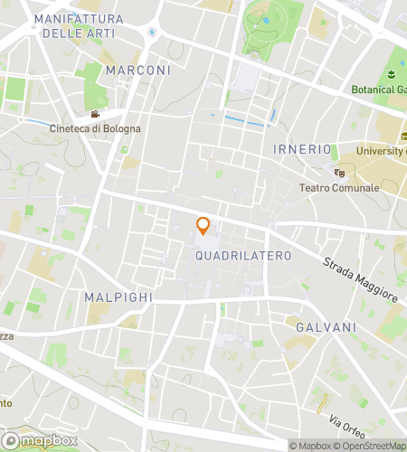 Kartta aarteenetsintäkävelykierroksesta Bolognan Bellissimo Bounty Huntiin