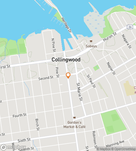 Map of scavenger hunt walking tour for Collingwood Blue Mountain Gateway Adventure