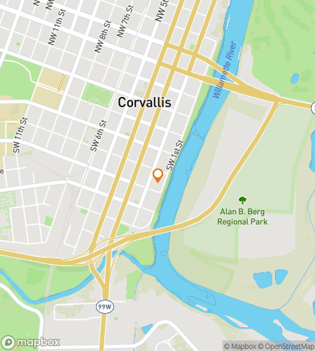 Map of scavenger hunt walking tour for Downtown Corvallis Ghost Tour