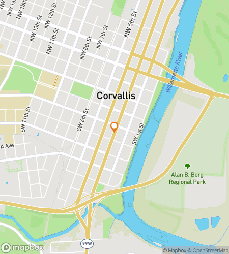 Map of scavenger hunt walking tour for Corvallis Oregon Bar Hunt