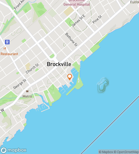 Map of scavenger hunt walking tour for Brockville‘s Bountiful Bonanza Hunt