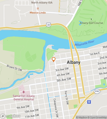 Map of scavenger hunt walking tour for Albany Chance You’ll Love It: The Historic Oregon Quest