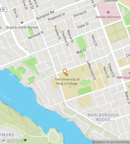 Map of scavenger hunt walking tour for University of Kings College Hunt